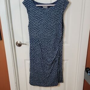 Loft Blue Ruched Sheath Midi Dress